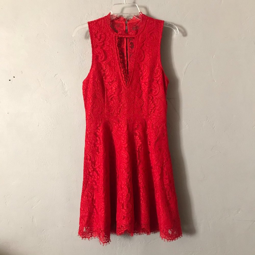Saylor Red Lace Dress size Medium